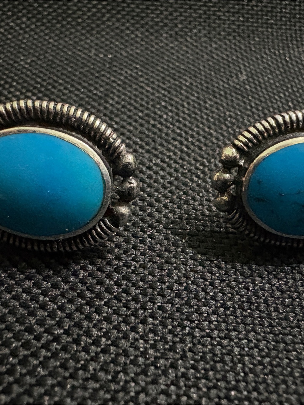 Turquoise Oval Stud Earrings - Blue Stone Women’s Jewelry